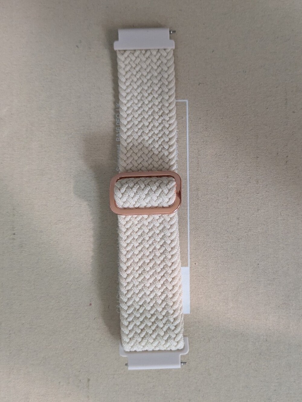Cream Woven Elastic Wristband with Rose Gold Clasp